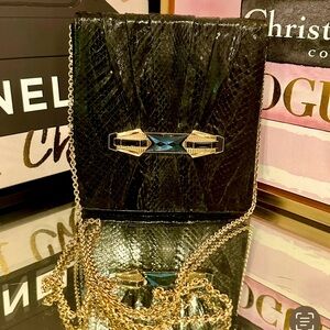 New art deco stunning Judith Leiber genuine snakeskin